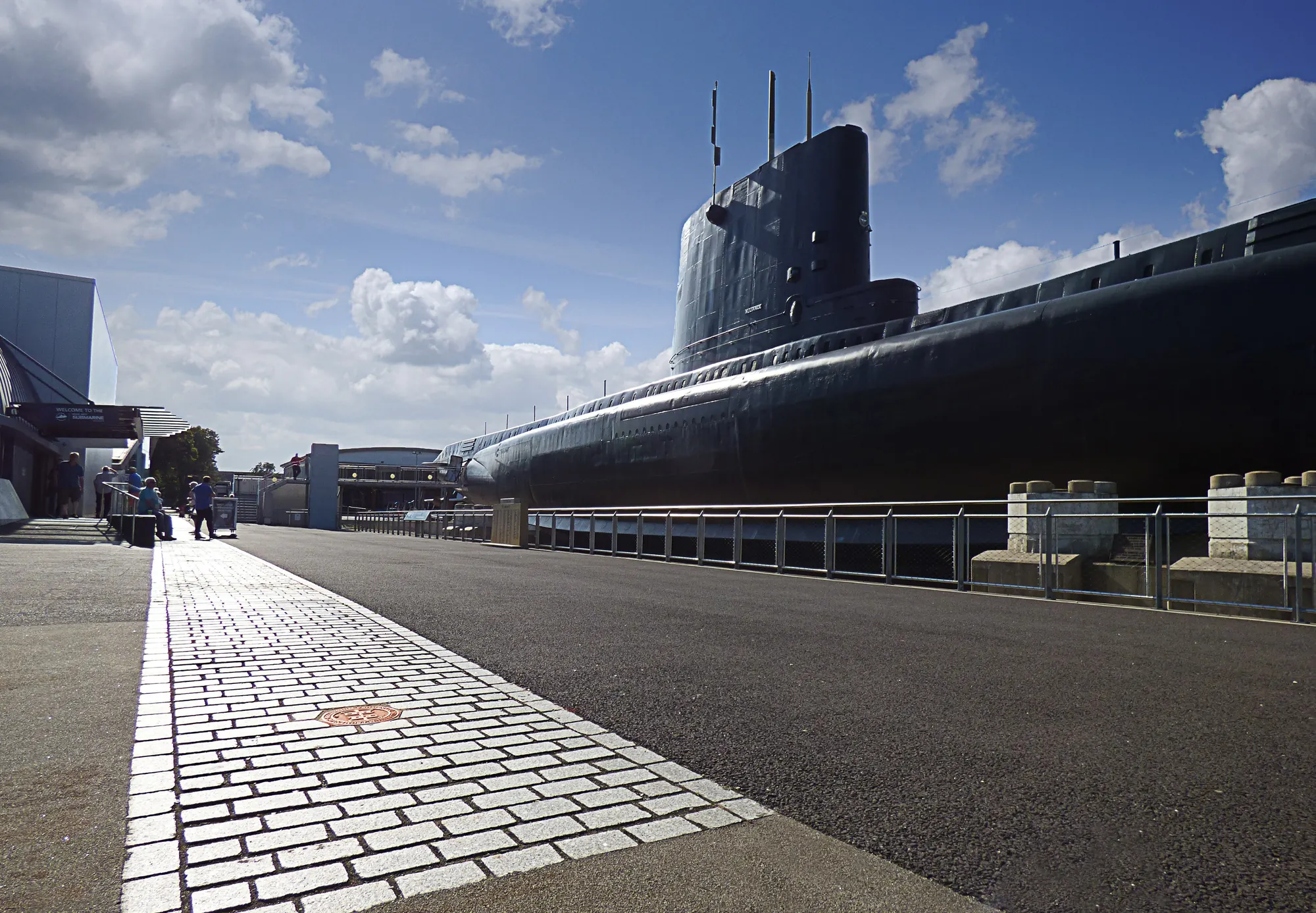 Historic submarine on display at a Gosport dockyard